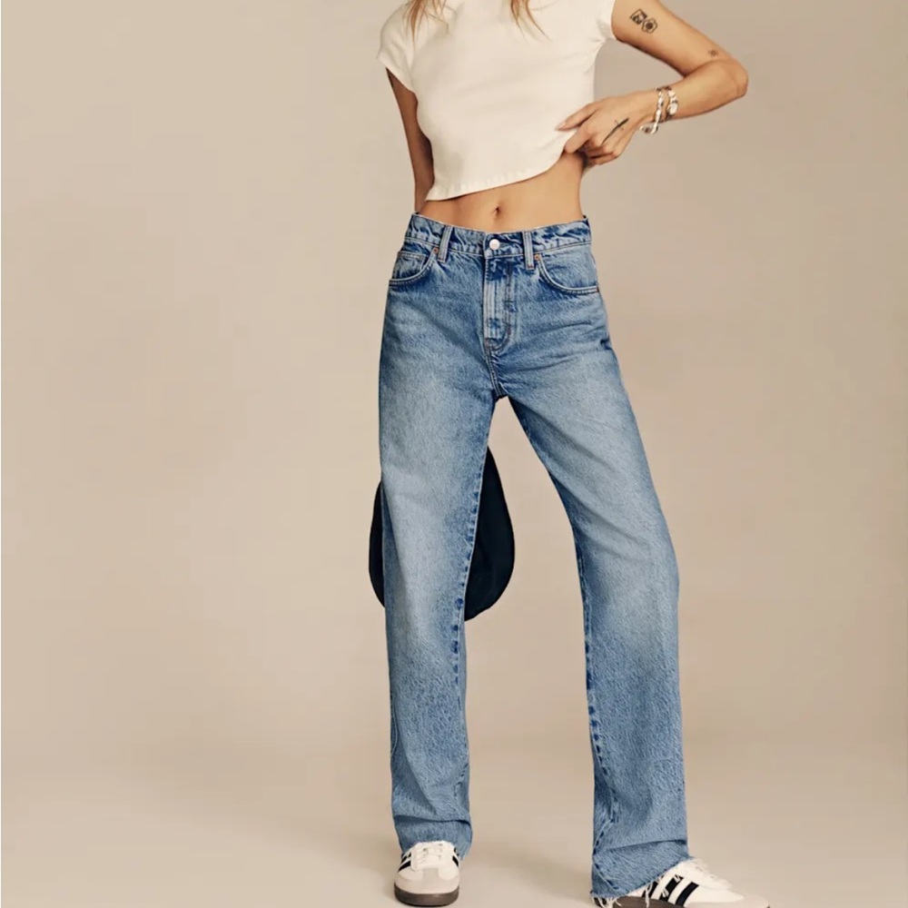 Reformation Light Wash Straight-Leg Jeans